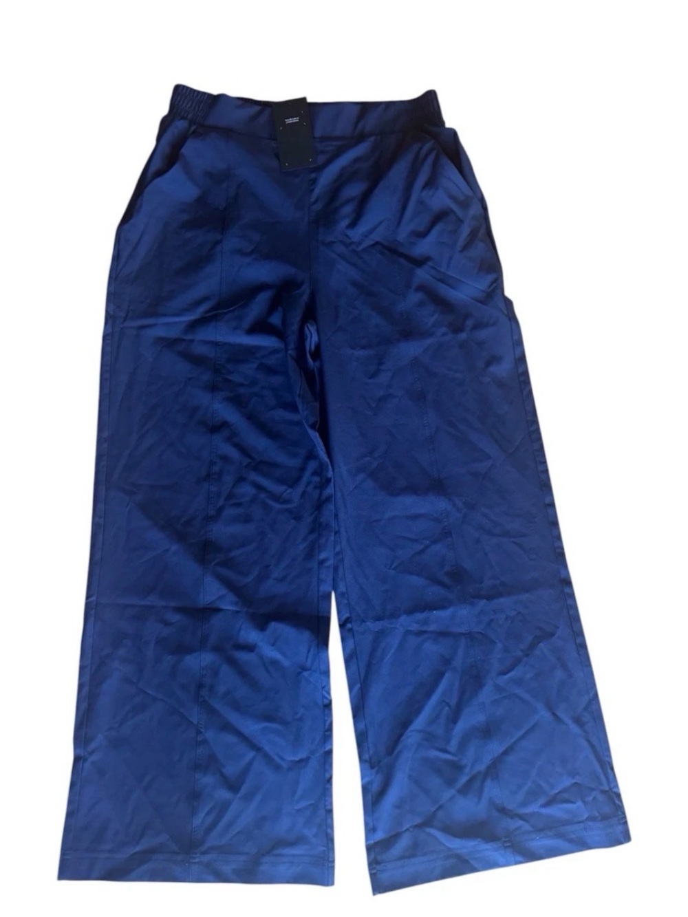 NWT Fabletics Women's Blue Wide Leg Downtown Pants - Size L Regular